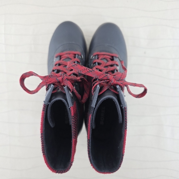 Sorel Youth Girls Lexie Wedge Buffalo Plaid Ankle Booties Boots NY1932-010 Sz 4 - Picture 7 of 11